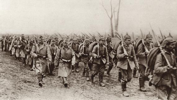 world war 1 soldiers marching. during World War I,