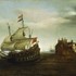 A castle with a Dutch ship sailing nearby, by Hendrick Cornelisz Vroom